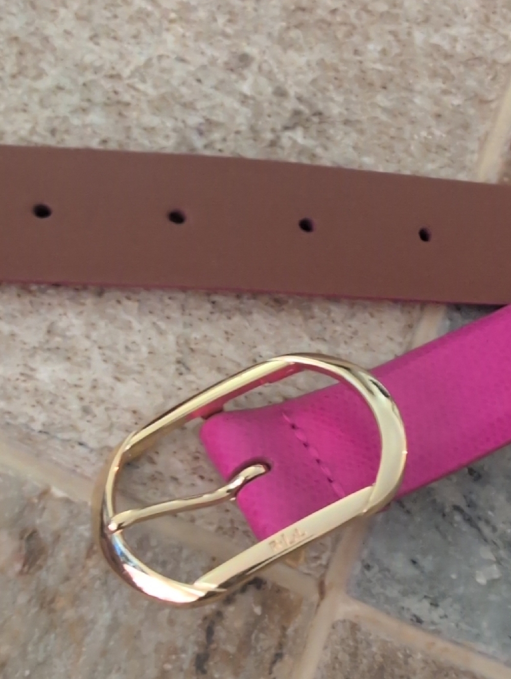 Women's Pink Belt with Gold Buckle